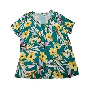 Modern Fit Short Sleeve tropical shirt size 1X green yellow
